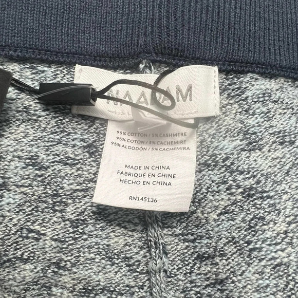 Naadam High Waisted Knit Bike Shorts in Light Blue Cotton Cashmere Size US Large - Picture 9 of 12